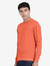 Crew Neck Burnt Orange Melange Full Sleeve Pullover