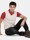 T-Base V-Neck Sleeveless Cotton Sweater Vest