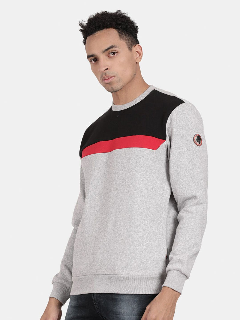 T-Base Men Colourblocked Sweatshirt