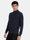 Turtle Neck Deep Indigo Melange Full Sleeve Pullover