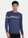 T-Base Striped Round Neck Cotton Pullover Sweater