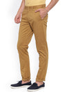 T-Base Men Tan Tapered Fit Easy Wash Chinos Trousers