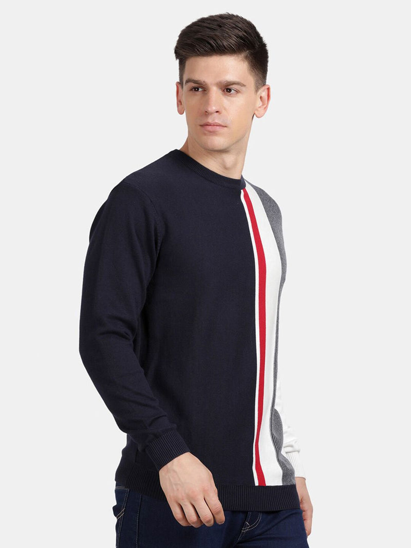 Crew Neck Navy Full Sleeve Pullover