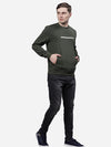 T-Base Men Green Solid Cotton Sweatshirt