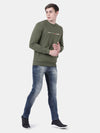 T-Base Men Olive Green Sweatshirt