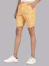 Beer Print Yellow Chino Shorts