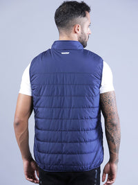 t-base Men Blue Windcheater Padded Jacket