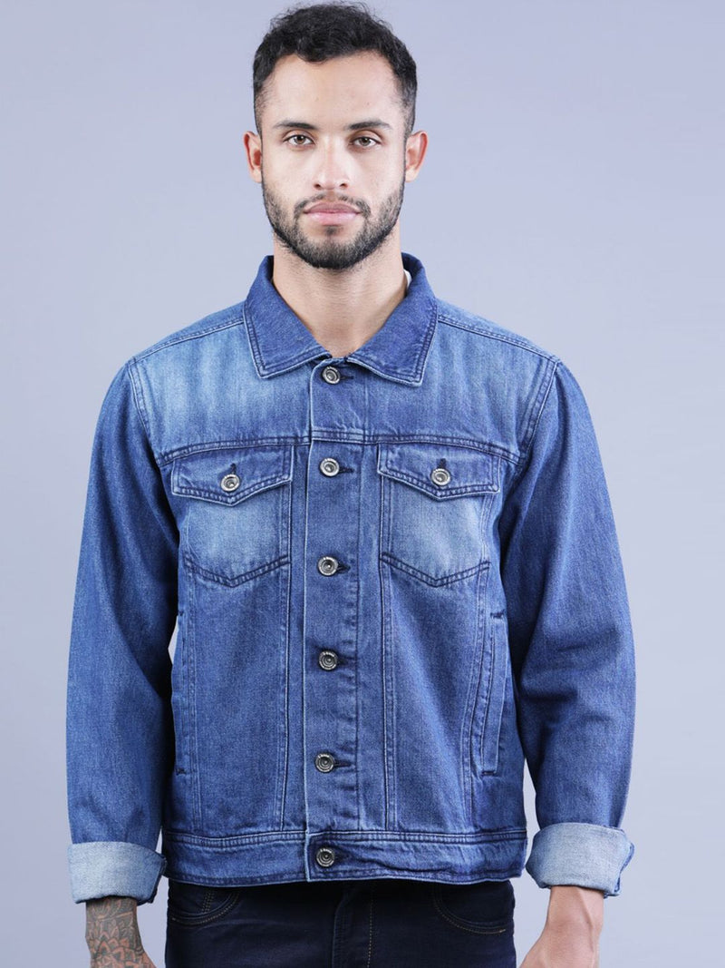 t-base Men Washed Denim Jacket