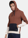 T-Base Colourblocked Hooded Cotton Sweatshirt