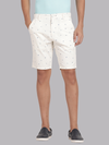 Bird Print Chino Shorts - Marshmellow