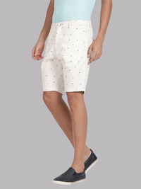 Bird Print Chino Shorts - Marshmellow