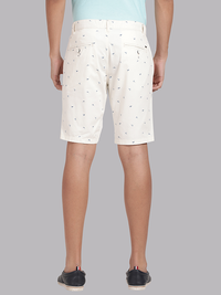 Bird Print Chino Shorts - Marshmellow