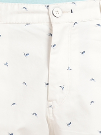 Bird Print Chino Shorts - Marshmellow