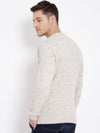 T-Base Men Off-White Self Design Pullover Sweater