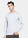 T-Base Round Neck Ribbed Hem Cotton Pullover Sweaters