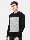 T-Base Men Black Striped Pullover