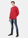 T-Base Men Red Printed Sweatshirt