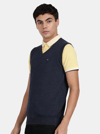 T-Base V-Neck Sleeveless Pullover Cotton Sweater Vest