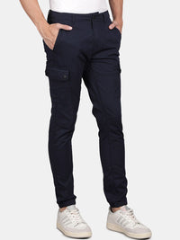 T-Base Men Mid-Rise Cotton Cargos Trousers