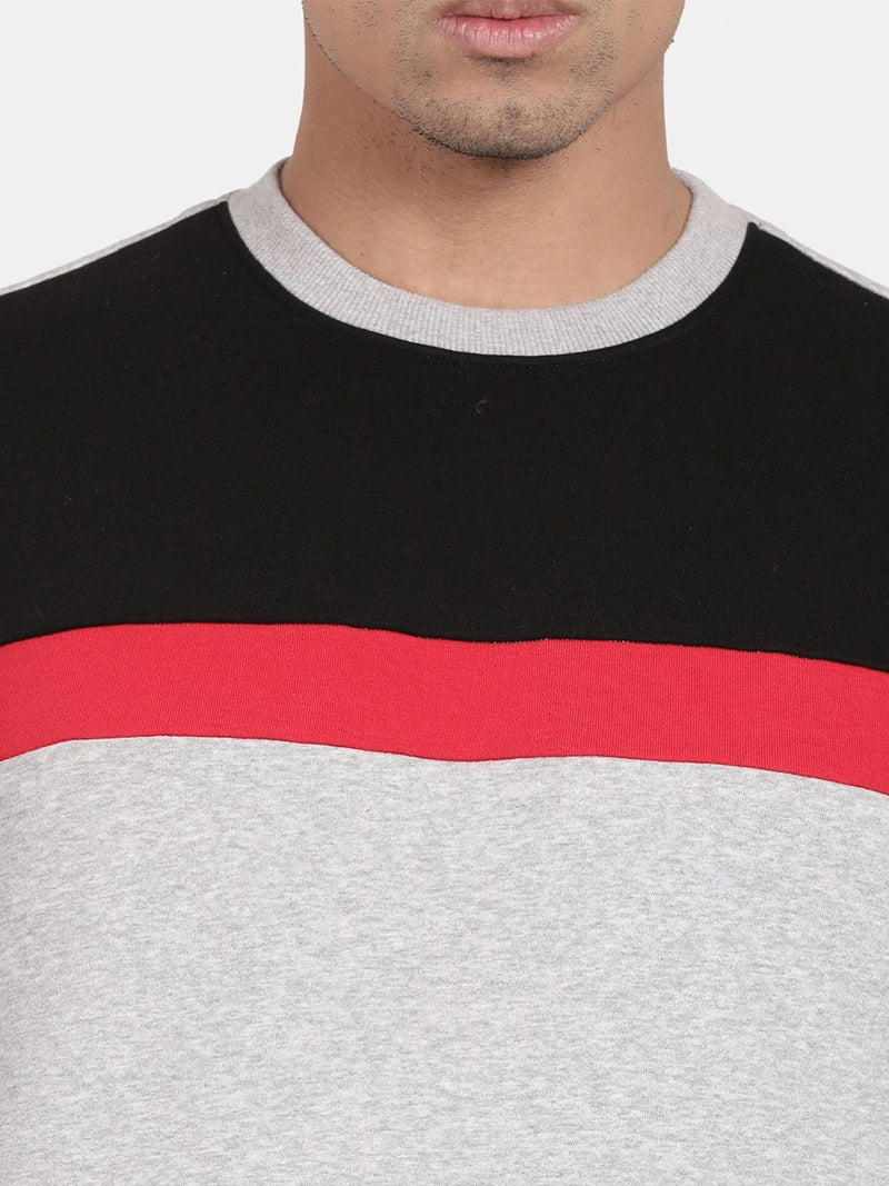 T-Base Men Colourblocked Sweatshirt