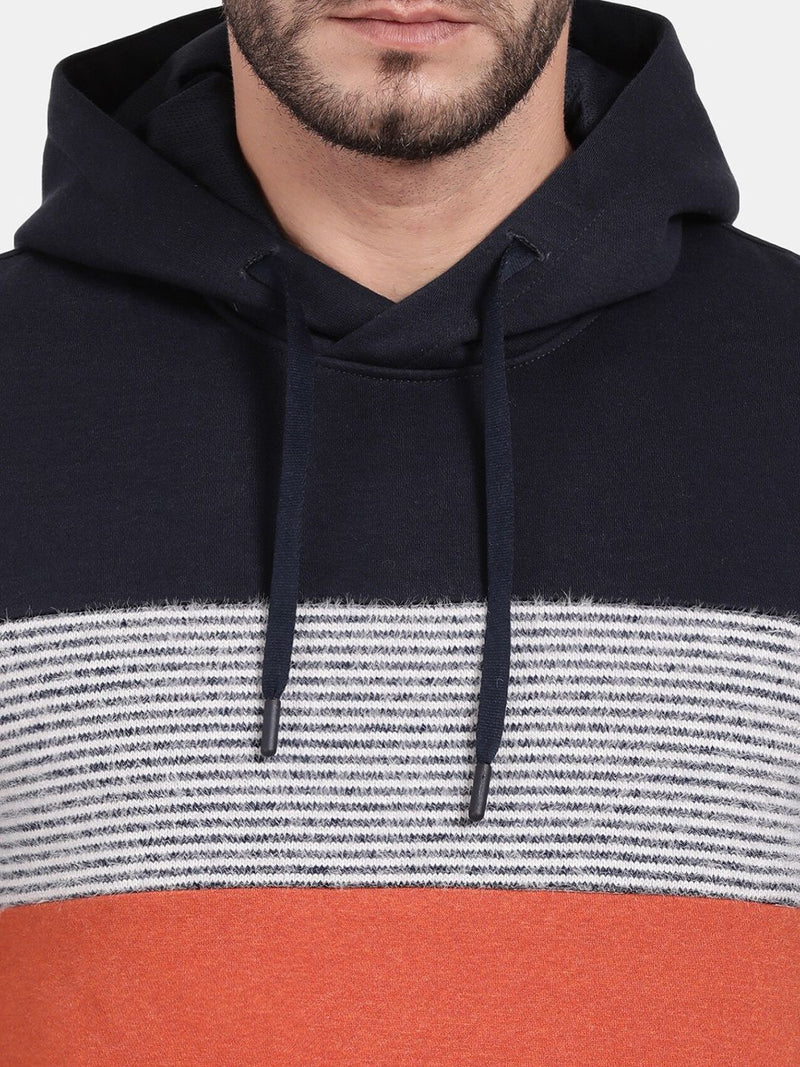 T-Base Striped Hooded Pullover