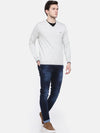 T-Base Men Off-White Solid Sweater