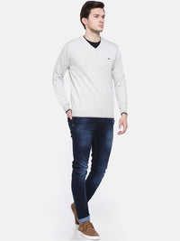 T-Base Men Off-White Solid Sweater