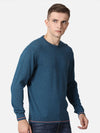 T-Base Men Blue Solid Cotton Pullover