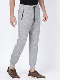 T-Base Men Grey Printed Cotton Joggers