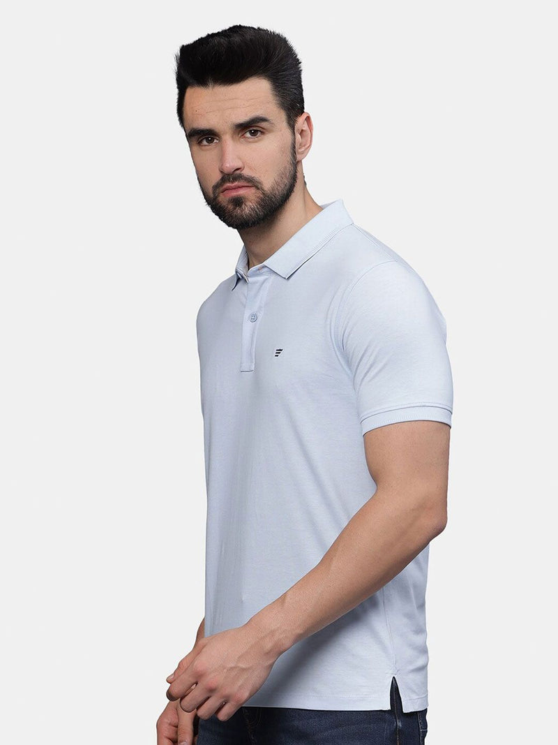 T-Base Men Polo Collar Applique T-Shirt