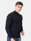 High Neck Navy Full Sleeve Pullover