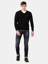 T-Base Men Solid Black Pullover