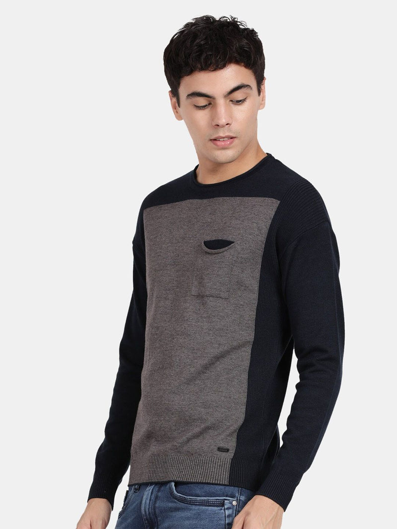 T-Base Colourblocked Pullover Sweater