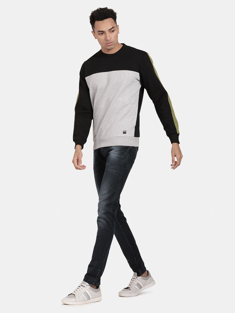 T-Base Men Colourblocked Pullover Sweatshirt