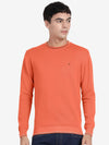 Crew Neck Burnt Orange Melange Full Sleeve Pullover