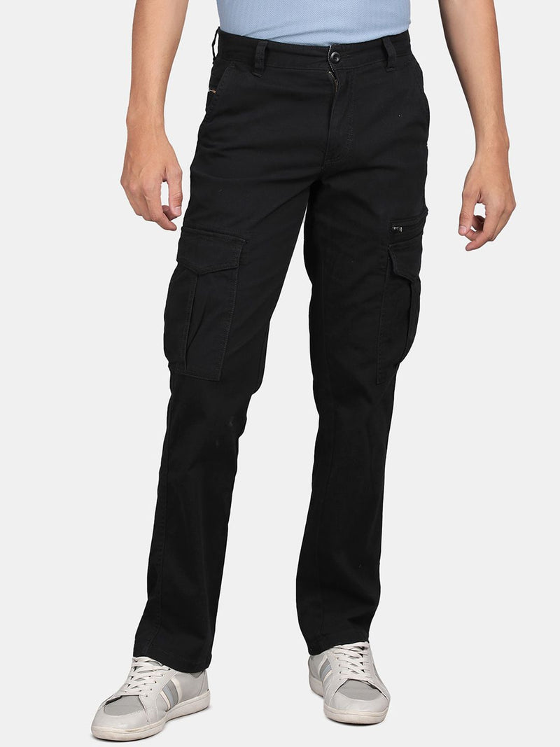 T-Base Men Mid-Rise Cotton Cargos Trousers