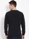 T-Base Men Black Solid Woolen Pullover Sweater