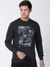 T-Base Men Grey Printed Sweatshirt