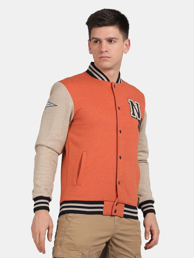 t-base Mock Collar Varsity Jacket