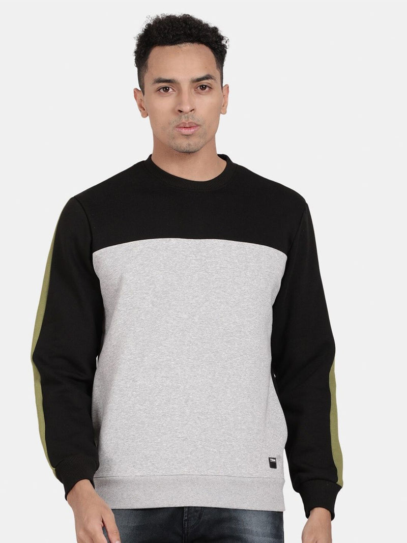 T-Base Men Colourblocked Pullover Sweatshirt