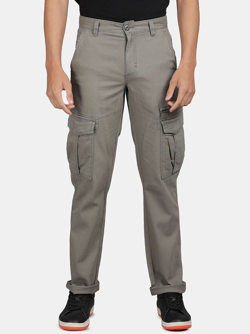 T-Base Men Mid-Rise Cotton Cargos Trousers