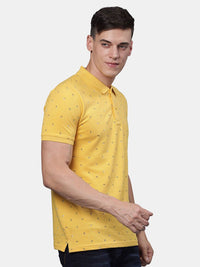 T-Base Men Printed Polo Collar Pockets T-Shirt