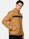 T-base Men Yellow Colourblocked Lightweight Puffer Jacket