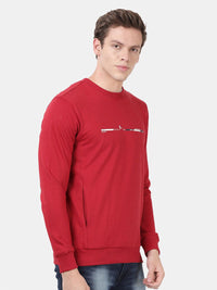 T-Base Men Red Printed Sweatshirt