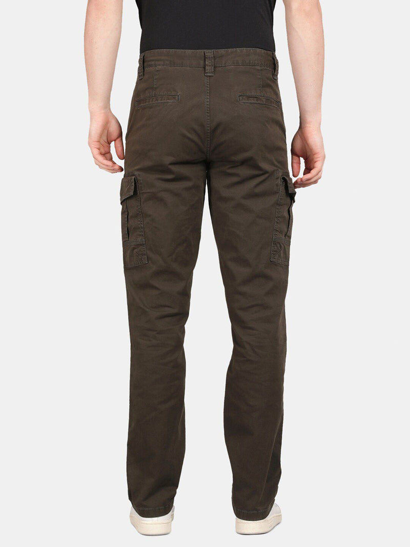 Forest Green Solid Cargo Pants