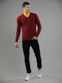 T-Base Men Red Solid Pullover