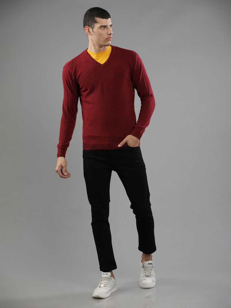 T-Base Men Red Solid Pullover