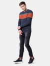 Crew Neck Mood Indigo Melange Full Sleeve Pullover