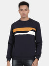 T-Base Striped Round Neck Pullover Sweatshirt