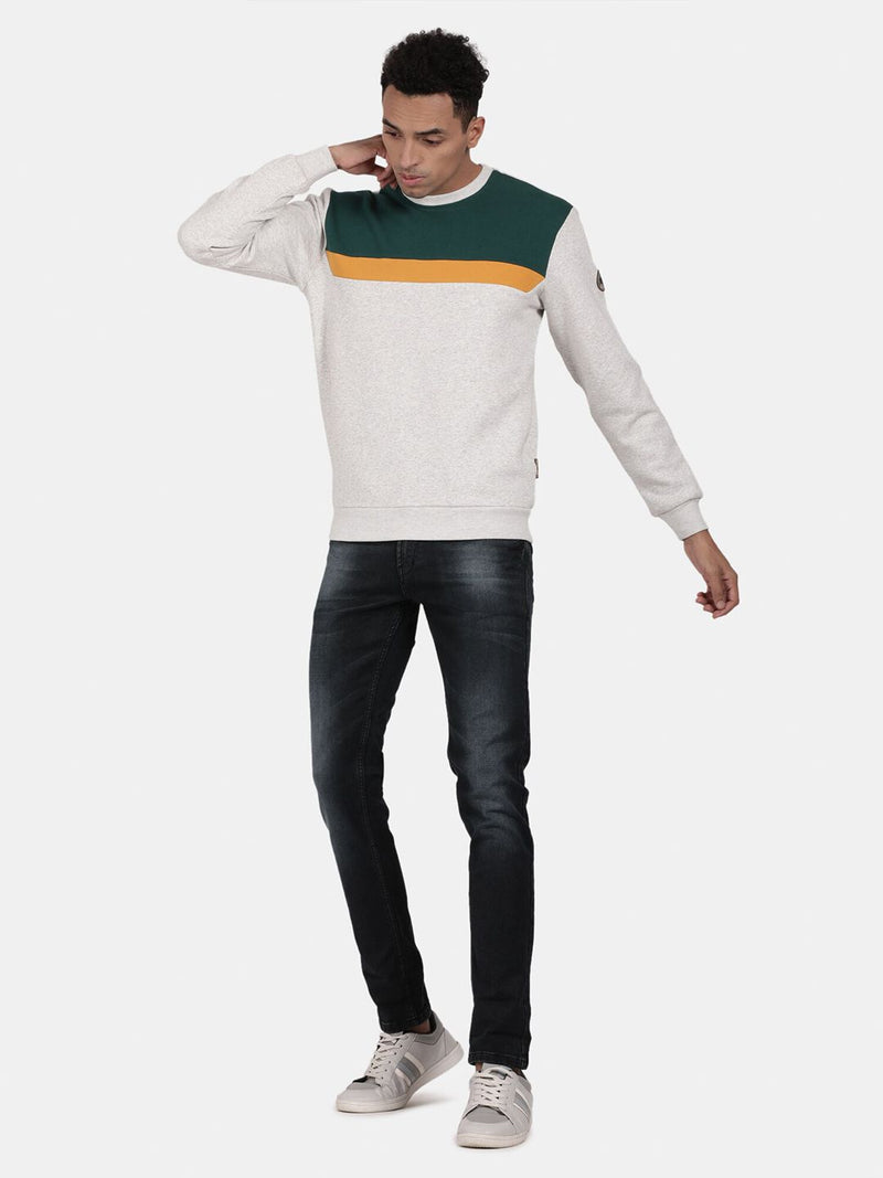 T-Base Colourblocked Round Neck Pullover